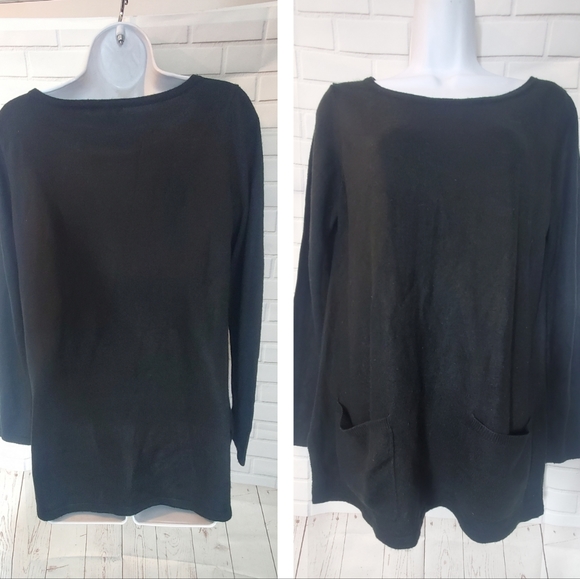 New York & Company Black Patch Pocket Sweater - Picture 1 of 8